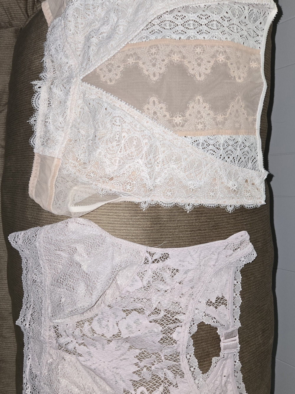 Victoria's Secret Light Pink and Ivory Lace Bralette Bundle